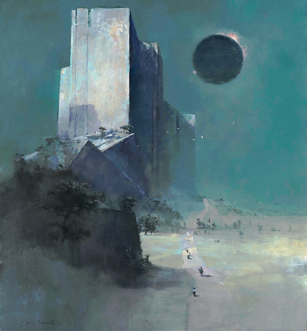 'The Road to Fire' by the artist John Harris, from 'The Rite of the Hidden Sun'.